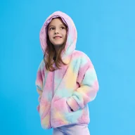 Bluzy dla dziewczynek - Cool Club, Bluza dziewczęca z kapturem, rozpinana, mix - miniaturka - grafika 1