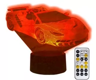 Wyposażenie pokoiku dziecięcego - Lampka nocna 3D LED AUTO SAMOCHÓD Lamborghini USB + PILOT - miniaturka - grafika 1
