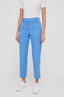 Spodnie damskie - Tommy Hilfiger spodnie damskie kolor niebieski proste high waist - miniaturka - grafika 1