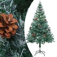Choinki - vidaXL Choinka 150cm z szyszkami i biaymi kocwkami - miniaturka - grafika 1