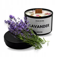 Świece - Świeczka Zapachowa o Zapachu Lawendy w Puszce Wosk Sojowy Drewniany Knot - miniaturka - grafika 1