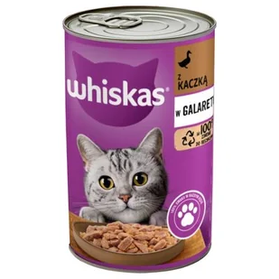Whiskas Adult - mięsne kawałki w sosie, dla dorosłych kotów - puszka z kaczką i - Mokra karma dla kotów - miniaturka - grafika 2