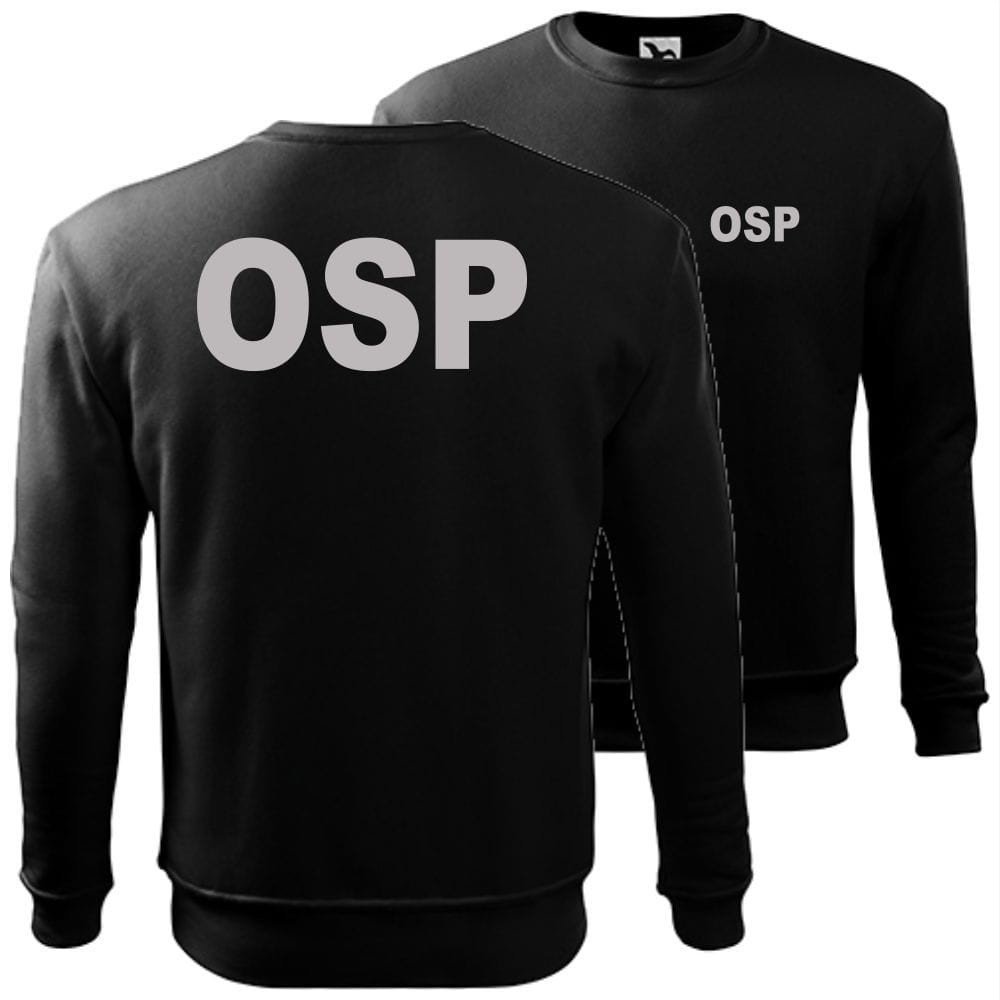 męska bluza klasyczna z odblaskowym nadrukiem - osp 01 - ochotnicza straż pożarna