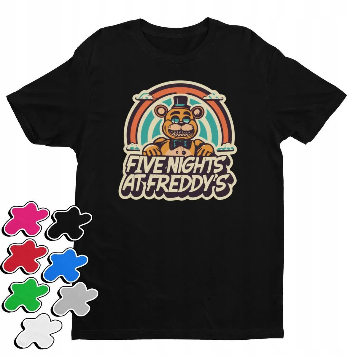 Koszulka T-Shirt Dziecięca Z Nadrukiem Five Nigts At Freddy -M 134-140