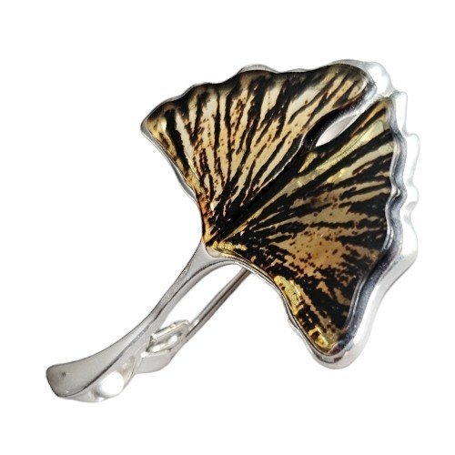 ankabizuteria.pl Broszko - wisior srebrny z bursztynem LIŚĆ MIŁORZĘB