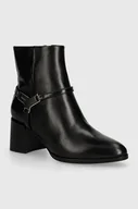 Botki damskie - Calvin Klein botki skórzane ANKLE BOOT 55 W/HW LTH damskie kolor czarny na słupku HW0HW02095 - miniaturka - grafika 1