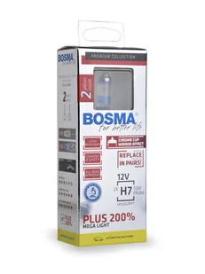 BOSMA ŻARÓWKI PLUS 200% 12V 55W H7 PX26d 2 SZT. HOMOLOGACJ EA - Żarówki samochodowe - miniaturka - grafika 1