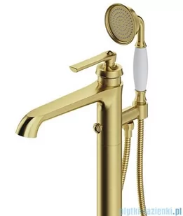 Omnires Armance bateria wannowa wolnostojąca mosiądz szczotkowany AM5233BSB | - Baterie umywalkowe - miniaturka - grafika 3