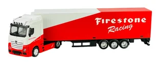 BBURAGO MERCEDES ACTROS GIGASPACE + PRZYCZEPA FIRESTONE RACING 1:43 31460 - Samochody i pojazdy dla dzieci - miniaturka - grafika 1