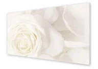 Dekoracje domu - Panel kuchenny HOMEPRINT Zbliżenie na białą różę 120x60 cm - miniaturka - grafika 1