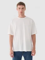 Koszulki męskie - Męski t-shirt basic Outhorn OTHWAW24TTSHM2157 - biały - miniaturka - grafika 1