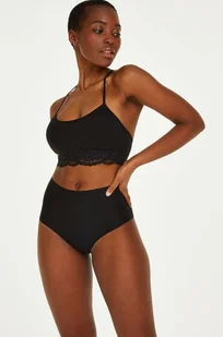 Hunkemöller Niewidoczne pod ubraniem brazyliany z wysokim stanem Czarny - Majtki damskie - miniaturka - grafika 1