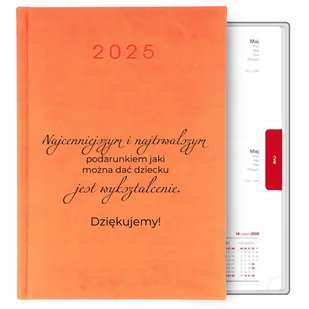 KALENDARZ POMARAŃCZOWY A5 2025 DZIENNY PREZENT DLA NAUCZYCIELKI MIX WZORY - Notesy i bloczki - miniaturka - grafika 1