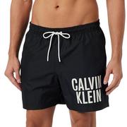 Spodenki damskie - Calvin Klein Męskie szorty kąpielowe Medium Drawstring Długi, Pvh Black, L - miniaturka - grafika 1