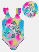 Stroje kąpielowe dla dziewczynek - Strój kąpielowy jednoczęściowy 92-98 niebieski - miniaturka - grafika 1