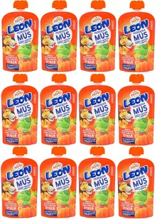 Hortex, mus owocowo-warzywny Leon banan marchewka brzoskwinia dynia, 12 x 100 g - Koncentraty warzywne, przeciery - miniaturka - grafika 1