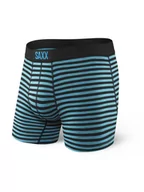 Bielizna sportowa męska - Bokserki Męskie SAXX Vibe Boxer Modern Fit Black Space Hiker Stripe Czarno-Niebieskie - miniaturka - grafika 1