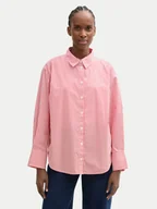 Koszule damskie - Tom Tailor Denim Koszula Striped loose-fit shirt 1040551 Czerwony Regular Fit - miniaturka - grafika 1