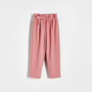 Spodnie i spodenki dla dziewczynek - Reserved - Dzianinowe spodnie z kokardką - Różowy - miniaturka - grafika 1