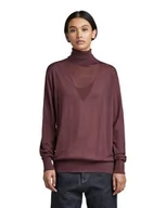 Swetry damskie - G-STAR RAW Damski sweter Core Roll Neck Knit, Fioletowy (Vineyard Wine D166-d303), L - miniaturka - grafika 1