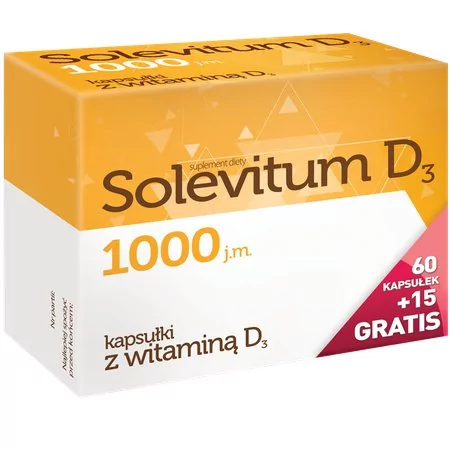 Aflofarm SOLEVITUM D3 1000 j.m 60 kaps.+ 15 kaps.