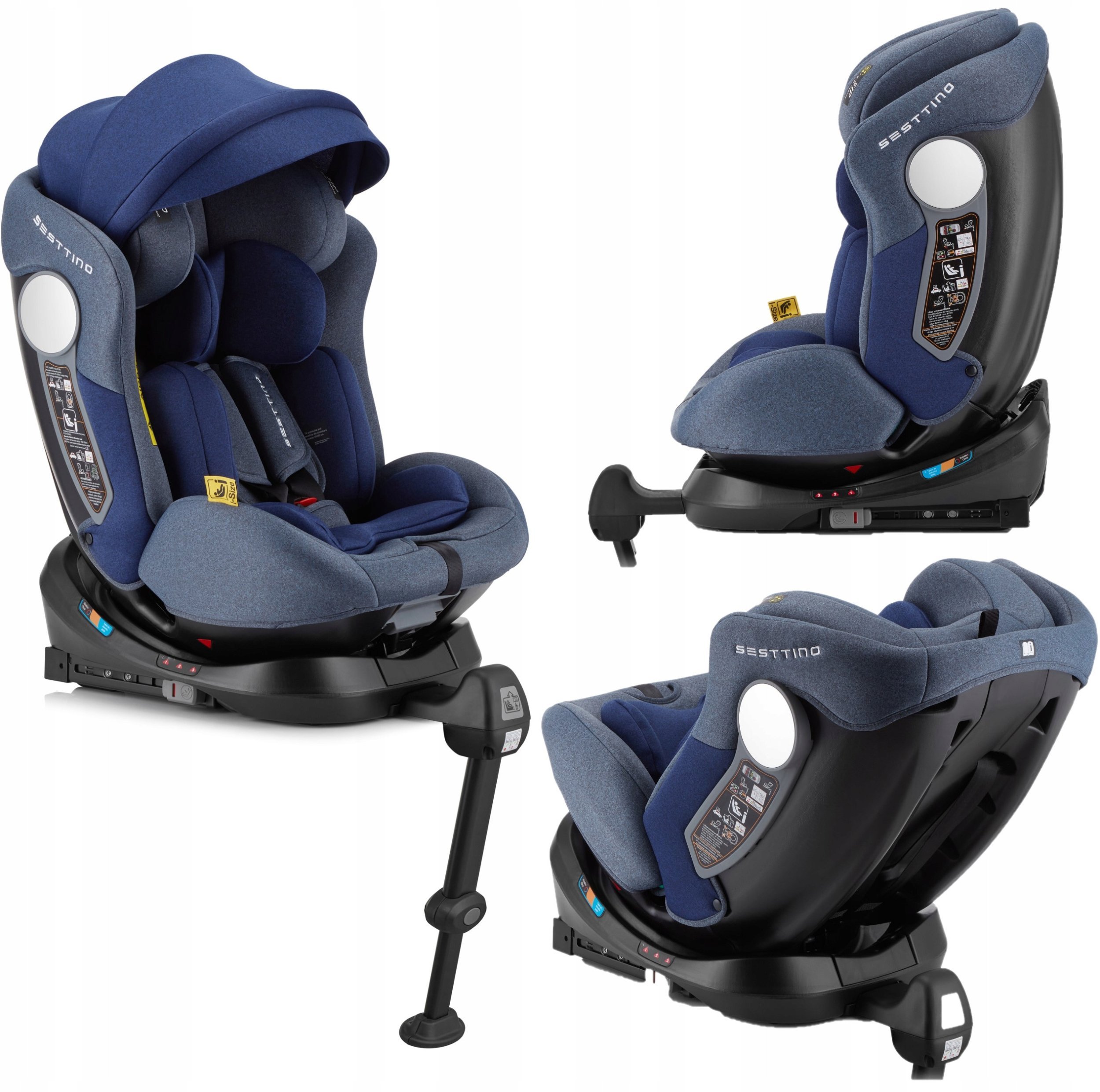 FOTELIK SAMOCHODOWY SESTTINO HEXAGON PRO BLUE I-SIZE 0-36 KG 40-150 CM