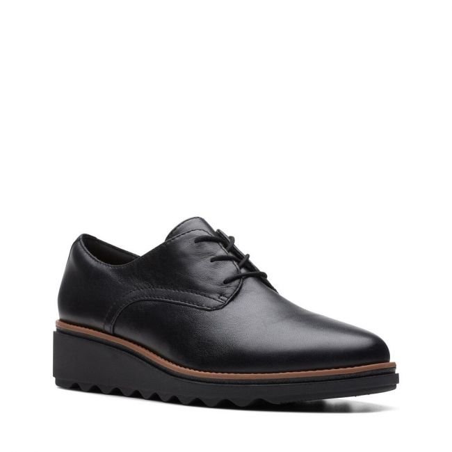 Clarks Sharon Rae [Black Leather] - Rozmiar 39.5