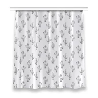 Zasłony - Zasłona na taśmę wzór 150x160 Kaktusy czarno-białe, Fabricsy - miniaturka - grafika 1