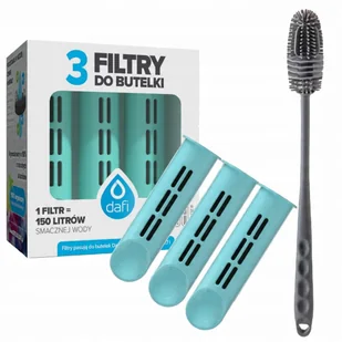3x Filtr do butelki Dafi turkusowy + szczoteczka do mycia - Wkłady filtrujące - miniaturka - grafika 1