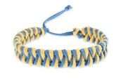 Bransoletki - Bransoletka Sznurkowa Żółto Niebieska - miniaturka - grafika 1