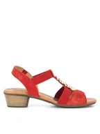 Sandały damskie - Go Soft Sandały WI23-BETTY-09 Czerwony - miniaturka - grafika 1