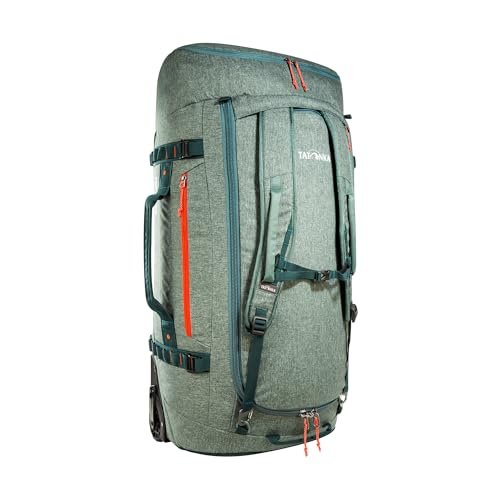 Tatonka Wózek Duffle Roller 105 – składana torba podróżna z kółkami i funkcją plecaka – możliwość schowania we własnej kieszeni w pokrywie – pojemność 105 l, Sage Green, 105 Liter, Duży wózek bez ramy