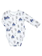 Body dla niemowląt - Chłopięce body bawełna długi rękaw miś w samochodzie Nicol,r.86 - miniaturka - grafika 1