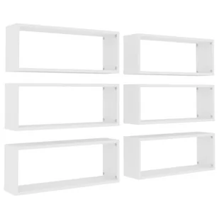 VidaXL Lumarko Półki ścienne kostki, 6 szt., białe, 60x15x23 cm, płyta 807135 VidaXL - Półki do salonu - miniaturka - grafika 1