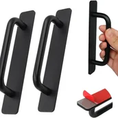 Zawiasy, okucia i inne akcesoria - 2 sztuki samoprzylepnych uchwytów meblowych, czarne, bez wiercenia, do drzwi stodołowych (212 mm) - miniaturka - grafika 1