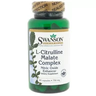 Suplementy naturalne - SWANSON Suplement diety Jabłczan L-Cytruliny Malate Complex, 750 mg, 60 kapsułek - miniaturka - grafika 1