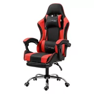 Fotele - Fotel Do Masażu Ze Skóry Pu Ml-Design Czarny/Czerwony Ml-Design - miniaturka - grafika 1