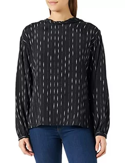 Bluzy damskie - Sisley Damska bluza 5LRELQ02J Blouse, czarna z białymi paskami 75B, L - grafika 1