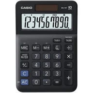Kalkulatory - Casio Kalkulator MS 10 F, czarna, stołowy, funkcja konwersji walut, %, VAT - miniaturka - grafika 1