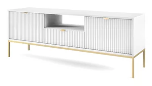 Szafka Rtv Nova Rtv154 Złoty / Biała - Inne meble do salonu - miniaturka - grafika 1