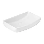 Umywalki - Uptrend Charlie umywalka 60,0x38,5 cm nablatowa prostokątna biały połysk TR4959B - miniaturka - grafika 1