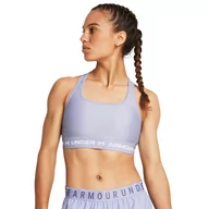 Bielizna sportowa damska - Biustonosz treningowy Under Armour UA Crossback Mid Bra - fioletowy - UNDER ARMOUR - miniaturka - grafika 1