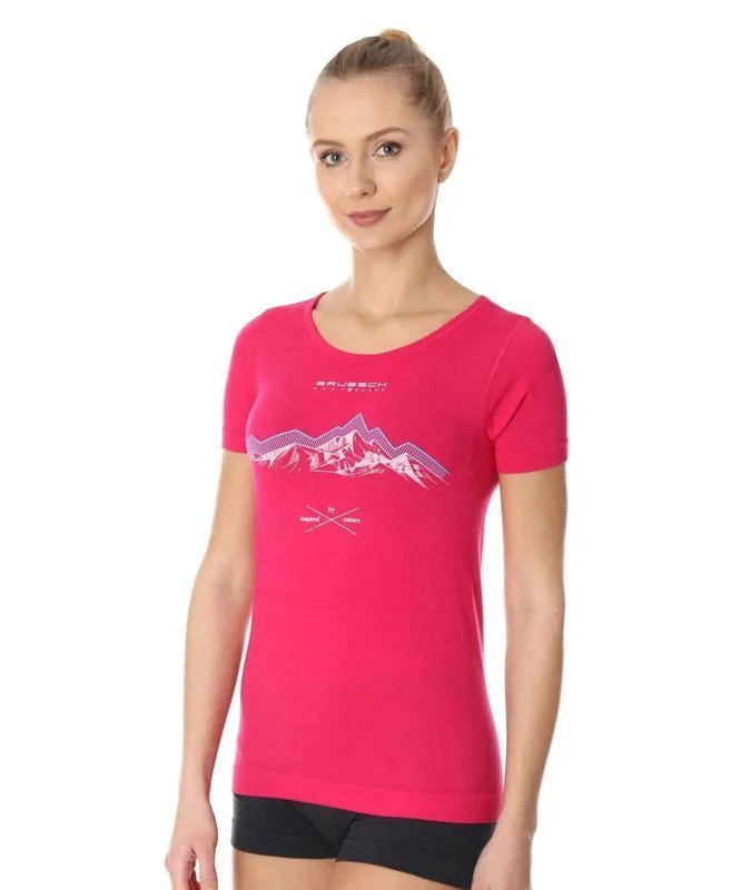 Koszulka wełniana turystyczna z krótkim rękawem damska Brubeck OUTDOOR WOOL PRO