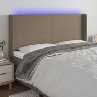 Inne meble do sypialni - Lumarko Zagłówek do łóżka z LED, taupe, 183x16x118/128 cm, tkanina - miniaturka - grafika 1