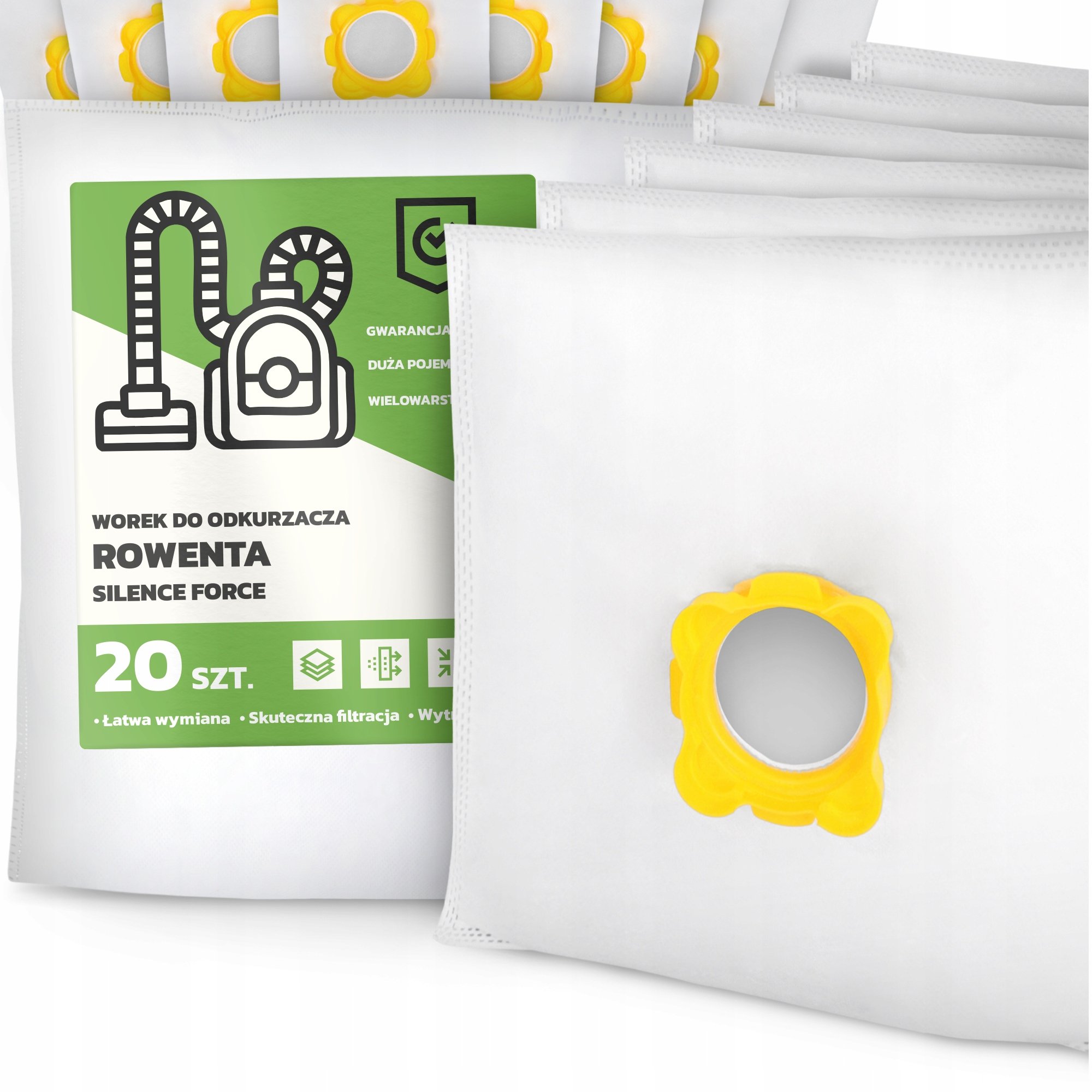 20x Worek do Odkurzacza Rowenta Silence Force Syntetyczny Mikrowłókna Wo G9