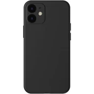 Etui i futerały do telefonów - Baseus Liquid Silica Gel Case Elastyczne żelowe etui iPhone 12 mini Czarny (WIAPIPH54N-YT01) WIAPIPH54N-YT01 - miniaturka - grafika 1