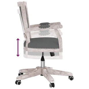 Fotel biurowy, krzesło biurowe Obrotowe krzesło biurowe, ciemnoszare, obite tkaniną - Fotele i krzesła biurowe - miniaturka - grafika 7