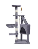 Drapaki dla kotów - KATIDO Wysoki drapak dla kota 118 cm szaro-niebieski - - miniaturka - grafika 1
