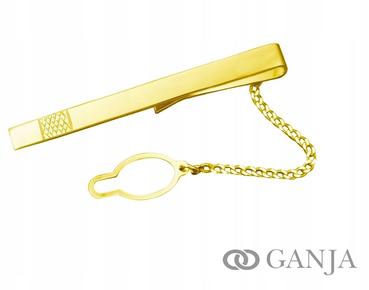 Spinka pozłacana do krawata 925+GRAWER SK02 ŚLUB