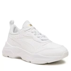 PUMA Damskie tenisówki Cassia SL, biało-białe Team Gold, 5 UK, biały, 38 EU - Trampki damskie - miniaturka - grafika 1